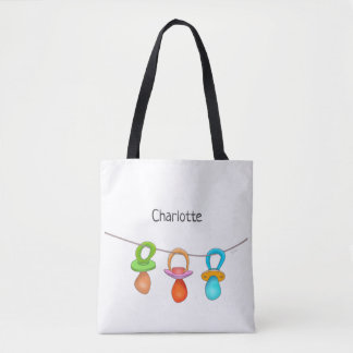 Three Funny Pacifiers Tote Bag