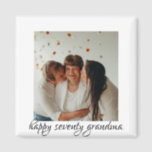 Three generation happy birthday grandma  magnet<br><div class="desc">grand-daughter celebrating grandma's birthday with her mom image 
three generation women has more special bond</div>