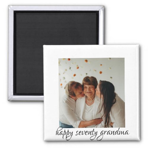 Three generation happy birthday grandma  magnet