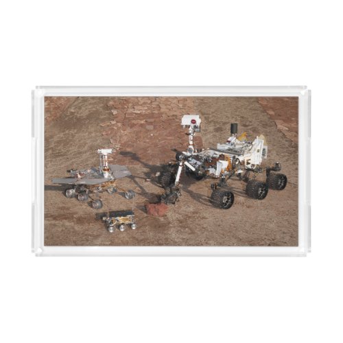 Three Generations Of Mars Rovers Acrylic Tray