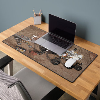 Three Generations Of Mars Rovers. Desk Mat