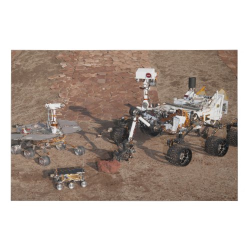 Three Generations Of Mars Rovers Faux Canvas Print