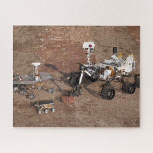 Three Generations Of Mars Rovers. Jigsaw Puzzle