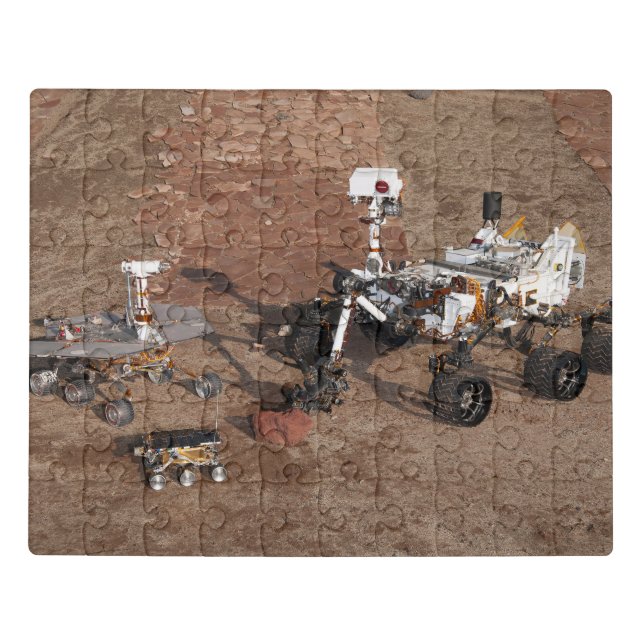 Three Generations Of Mars Rovers. Jigsaw Puzzle (Puzzle Horizontal)