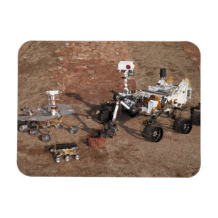 Three Generations Of Mars Rovers. Magnet