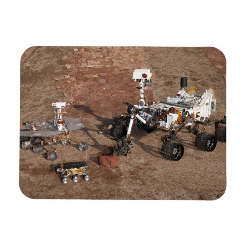 Three Generations Of Mars Rovers Magnet