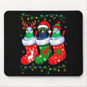 Three Geon In Christmas Socks Matching Xmas Pajama Mouse Pad