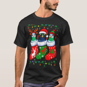 Three Geon In Christmas Socks Matching Xmas Pajama T-Shirt
