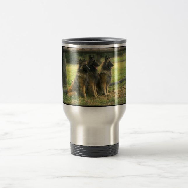 Three German Shepherds Travel Mug (Center)