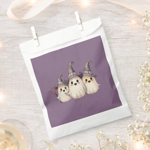 Three Ghosts in Witchs Hats Happy Halloween Favor Bag