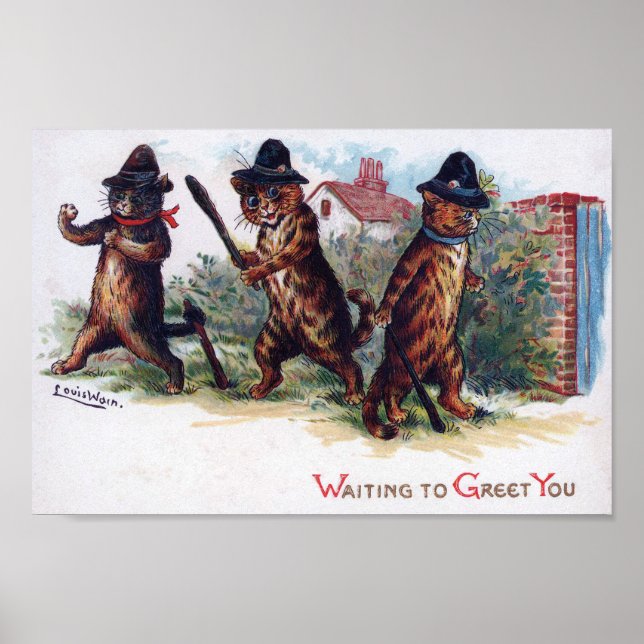 Three Ginger Cats, Louis Wain Poster (Front)