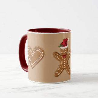 Three Gingerbread Christmas Cookie Shapes Mug