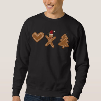 Three Gingerbread Christmas Cookie Shapes Sweatshirt
