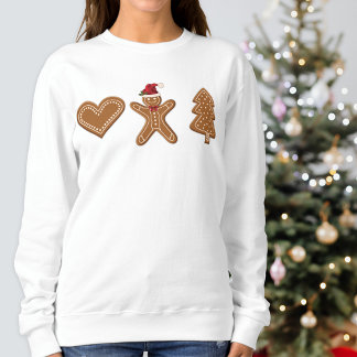 Three Gingerbread Christmas Cookie Shapes Sweatshirt