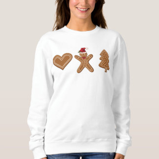 Three Gingerbread Christmas Cookie Shapes Sweatshirt
