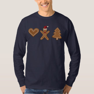 Three Gingerbread Christmas Cookie Shapes T-Shirt