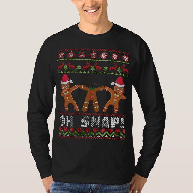 Three Gingerbreads Break Head Dabbing Together Oh  T-Shirt (Front)