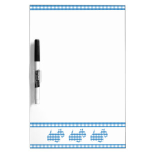 Three Gingham Scottie Dogs Dry Erase Board