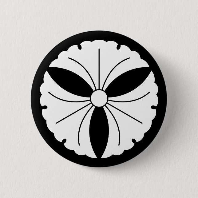 Three ginkgo leaves pinback button (Front)