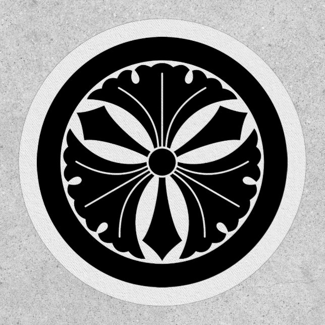 Three ginkgo leaves with swords in circle patch (Front)