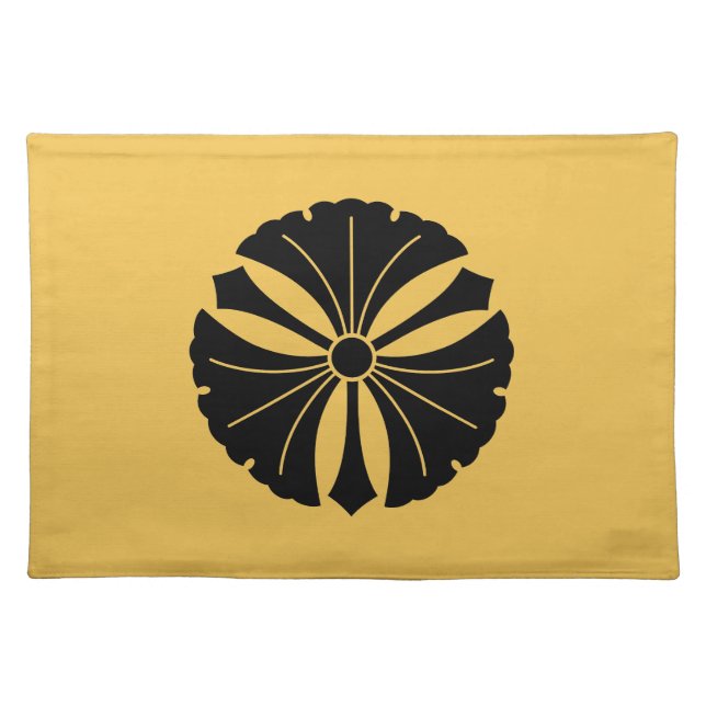 Three ginkgo leaves with swords placemat (Front)