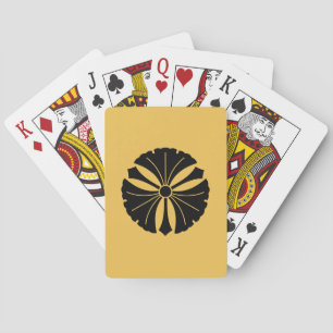 Three ginkgo leaves with swords poker cards