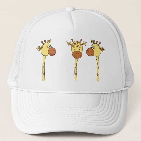 Three Giraffes Cartoon. Trucker Hat