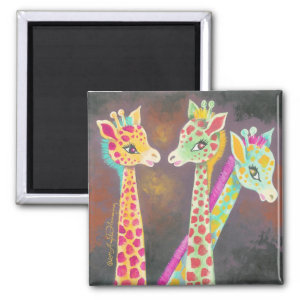 Three Giraffes Magnet