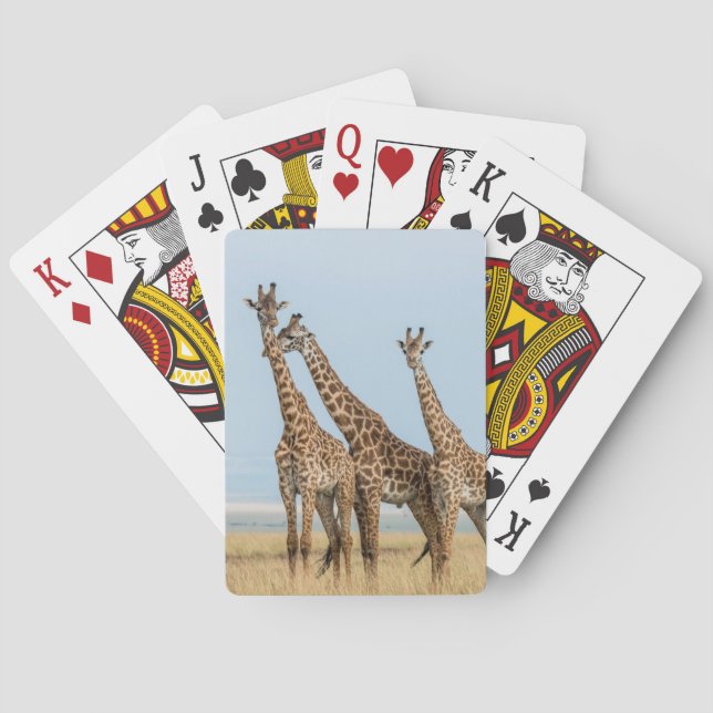 Three Giraffes Posing Poker Cards (Back)