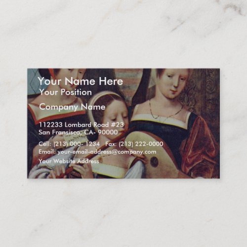 Three Girls Playing Musical Instruments By Meister Business Cards
