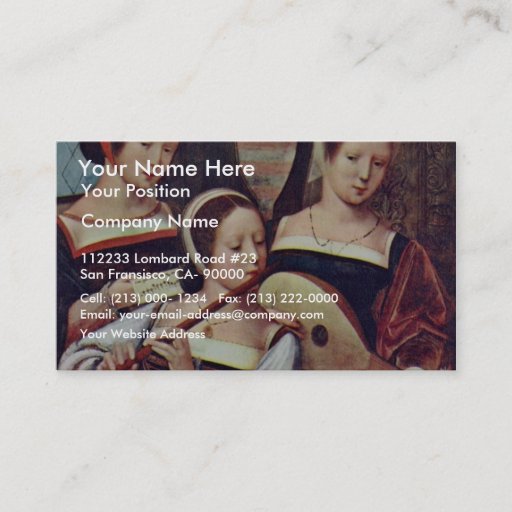 Customizable Three Girls Playing Musical Instruments By Meister Business Cards