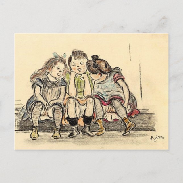 Three Girls - Zille Postcard (Front)