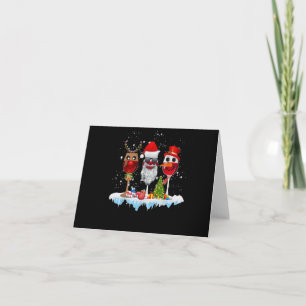 Three Glasses Of Wine Christmas Lights Santa Hat x Invitation