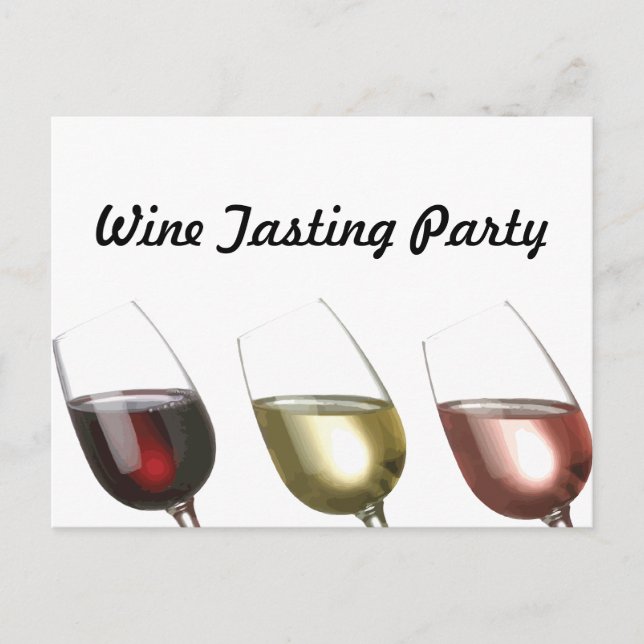 Three Glasses of Wine Custom invitation (Front)