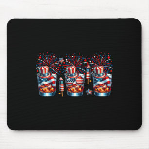 Three Gles Of Bourbon Funny Drinker Patriotic 4th  Mouse Pad