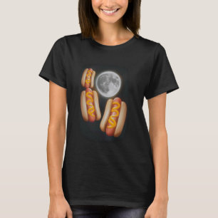 Three Glizzy Moon Funny 3 Howling Hotdogs Cursed M T-Shirt