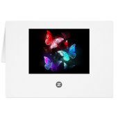 Three Glowing Butterflies on night background (Back Horizontal)