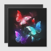 Three Glowing Butterflies on night background (Front/Back)