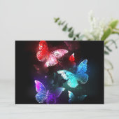 Three Glowing Butterflies on night background (Standing Front)