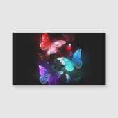 Three Glowing Butterflies on night background (Front)