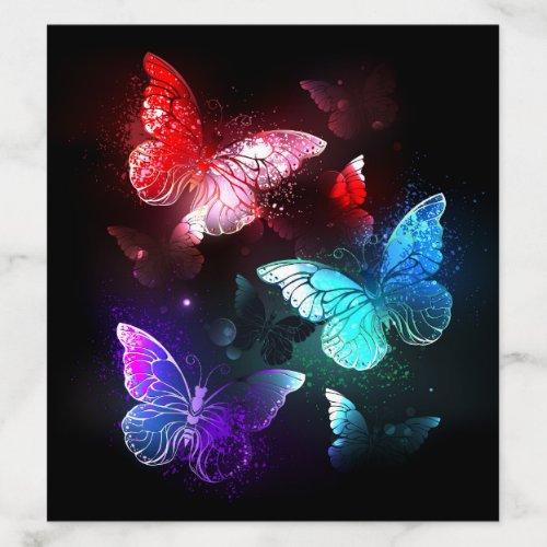 Three Glowing Butterflies on night background Envelope Liner
