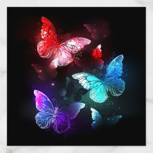 Three Glowing Butterflies on night background Envelope Liner