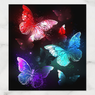 Three Glowing Butterflies on night background Envelope Liner