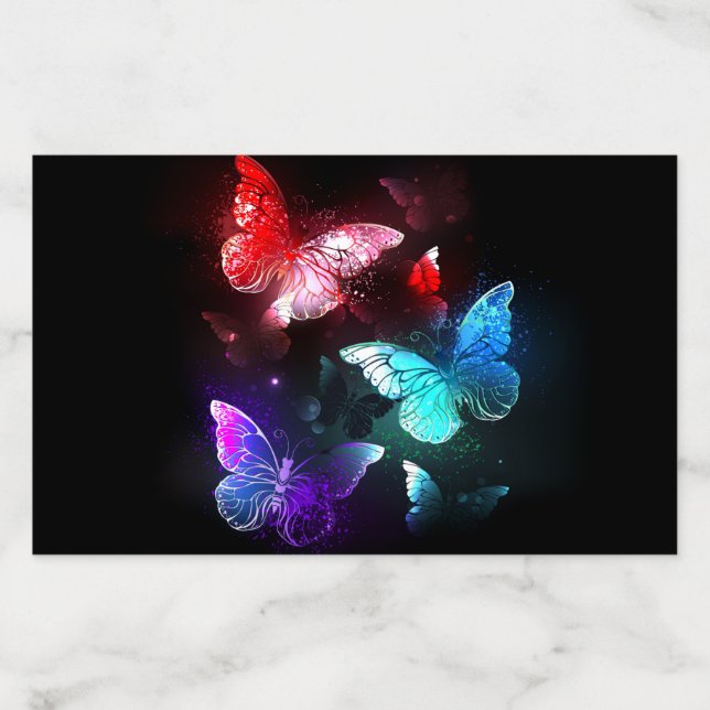 Three Glowing Butterflies on night background Envelope Liner (Design)