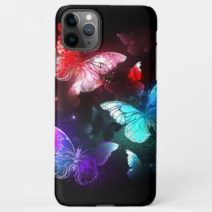 Three Glowing Butterflies on night background iPhone 11Pro Max Case