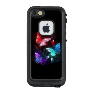 Three Glowing Butterflies on night background LifeProof FRĒ iPhone SE/5/5s Case