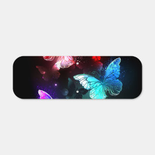 Three Glowing Butterflies on night background Metal Sign