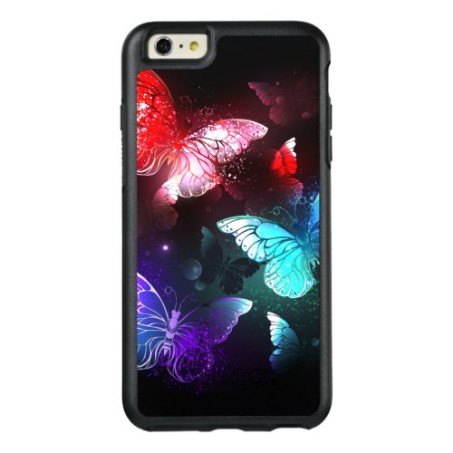 Three Glowing Butterflies on night background OtterBox iPhone 66s Plus Case