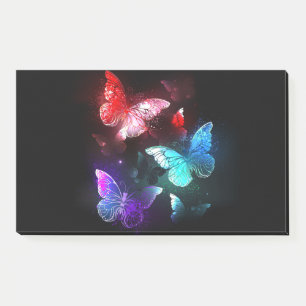 Three Glowing Butterflies on night background Post-it Notes