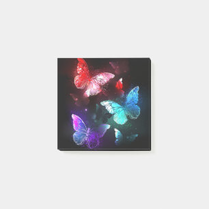 Three Glowing Butterflies on night background Post-it Notes